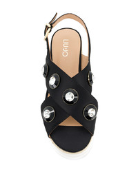 Liu Jo Crystal Embellished Flatform Sandals