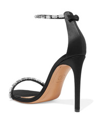 Alexandre Vauthier Carla Crystal Embellished Satin Sandals