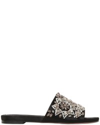 Rochas 10mm Crystal Embellished Satin Sandals