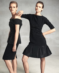 Rickie Freeman For Teri Jon Embellished Crepe Taffeta Cocktail Dress Black