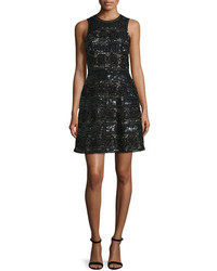 Elie Saab Sleeveless Embellished Cocktail Dress Black