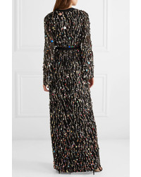 Rasario Sequined Crepe Gown