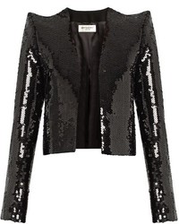 Saint Laurent Sequin Embellished Cropped Jacket