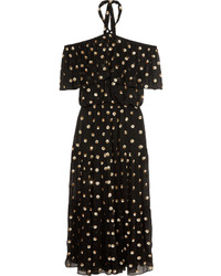 Temperley London Jolie Sequin Embellished Georgette Maxi Dress Black