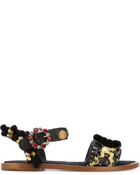 Dolce & Gabbana Embellished Flat Sandals