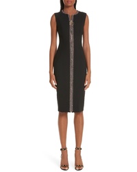 Versace Collection Crystal Embellished Zip Front Dress