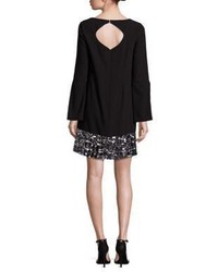 Laundry by Shelli Segal Embellished Bell Sleeve Shift Dress