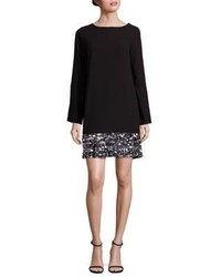 Laundry by Shelli Segal Embellished Bell Sleeve Shift Dress