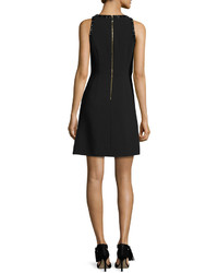 Kate Spade New York Sleeveless Embellished Ponte Dress Black