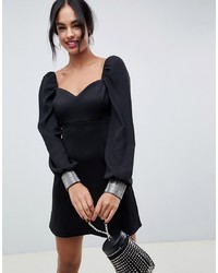 ASOS DESIGN Sweetheart Mini Dress With Embellished Cuff