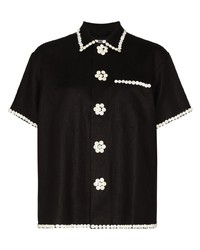 Bode Pearl Royal Decorative Button Shirt