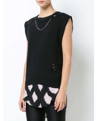 Thomas Wylde Chain And Distressed Finish Sleeveless Sweater