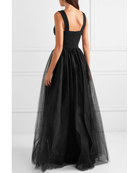 Prada Crystal Embellished Silk And Tulle Gown