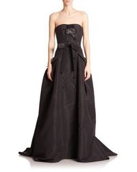 Carolina Herrera Embellished Silk Faille Trench Gown