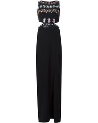 Black Embellished Silk Maxi Dress