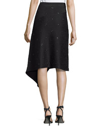 Nic+Zoe Grommet Embellished Asymmetric Skirt Black Onyx