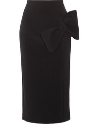 Roksanda Maida Bow Embellished Stretch Crepe Skirt Black