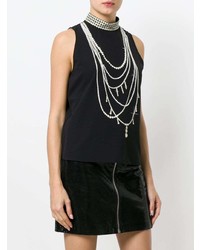 Boutique Moschino Pearl Necklace Print Tank Top