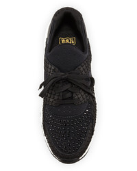 Ash Mood Embellished Knit Sneaker Black