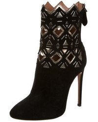 Alaia Alaa Embellished Laser Cut Ankle Boots W Tags