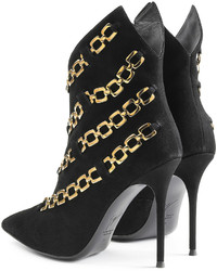 Giuseppe Zanotti Chain Embellished Suede Ankle Boots