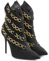 Giuseppe Zanotti Chain Embellished Suede Ankle Boots