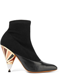 Givenchy Embellished Leather Paneled Suede Ankle Boots Black
