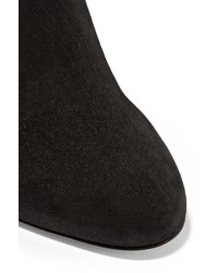 Dolce & Gabbana Embellished Suede Ankle Boots Black