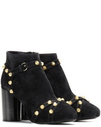 Balenciaga Embellished Suede Ankle Boots