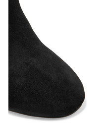 Alexander McQueen Eyelet Embellished Suede Ankle Boots Black