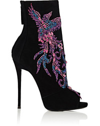 Giuseppe Zanotti Glitter  Crystal Embellished Ankle Boots