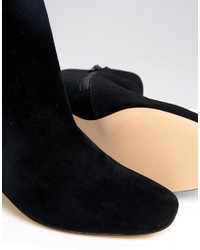 Dune Orion Embellished Suede Mid Heeled Ankle Boots