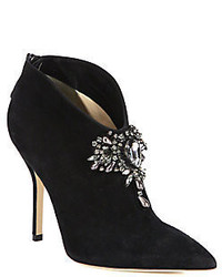 Paul Andrew Empress Jeweled Suede Ankle Boots