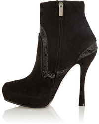 Rene Caovilla Ren Caovilla Crystal Embellished Suede Ankle Boots