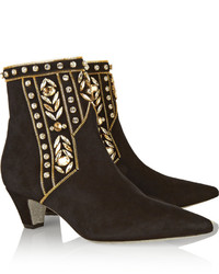 Rene Caovilla Ren Caovilla Sold Out Embellished Suede Ankle Boots