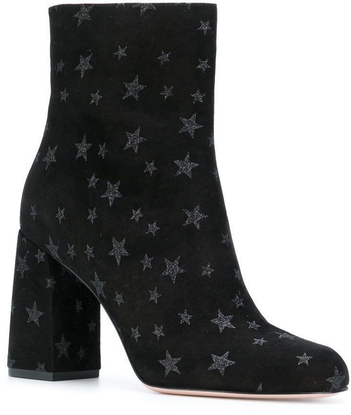 black embellished ankle boots