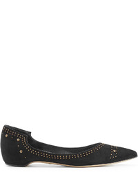 Paul Andrew Embellished Suede Ballerinas