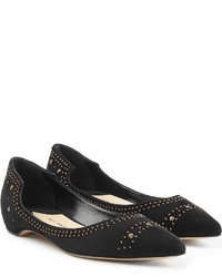 Paul Andrew Embellished Suede Ballerinas