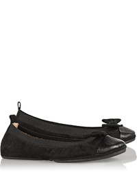 Yosi Samra Leather And Suede Ballet Flats