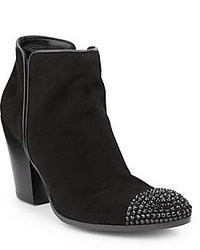 Black Embellished Suede Boots