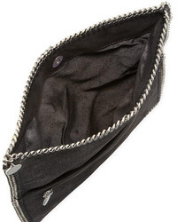 Stella McCartney Falabella Embellished Fold Over Clutch Bag Black