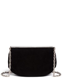 Rodo Pearl Crystal Embellished Suede Clutch