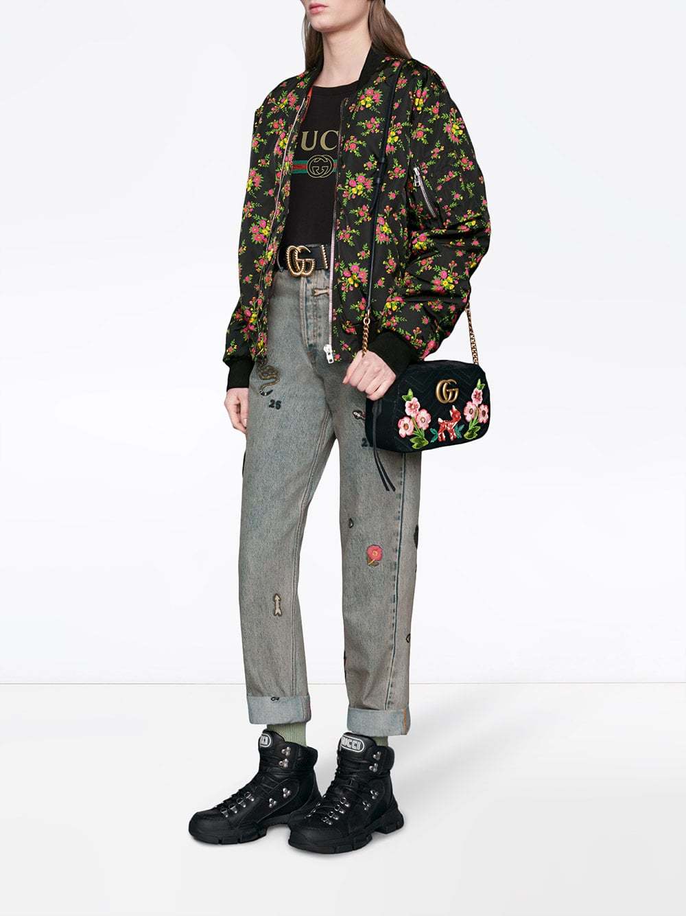 Gucci Gg Marmont Velvet Small Shoulder Bag, $1,457