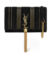 Saint Laurent Monogramme Kate Small Embellished Suede Shoulder Bag