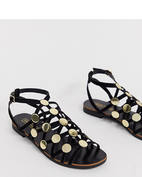 River Island Caged Flat Sandal With Studs In Black