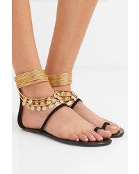 Aquazzura Queen Of The Desert Embellished Suede Sandals