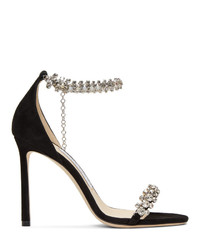 Jimmy Choo Black Suede Shiloh 100 Heeled Sandals