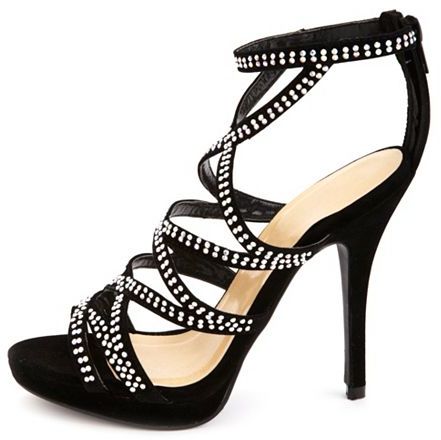 Charlotte Russe Strappy Rhinestone High Heel Dress Sandals, $42 ...