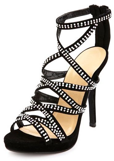 Charlotte Russe Strappy Rhinestone High Heel Dress Sandals, $42 ...