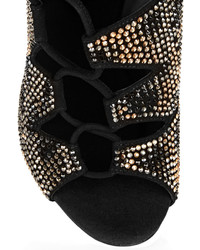 Giuseppe Zanotti Lace Up Crystal Embellished Suede Sandals